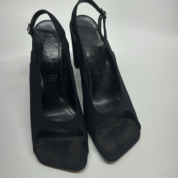 Robert Clergerie Heels High Heel Shoes Square Open Toe Ankle Strap Black Size 8 - Picture 2 of 11